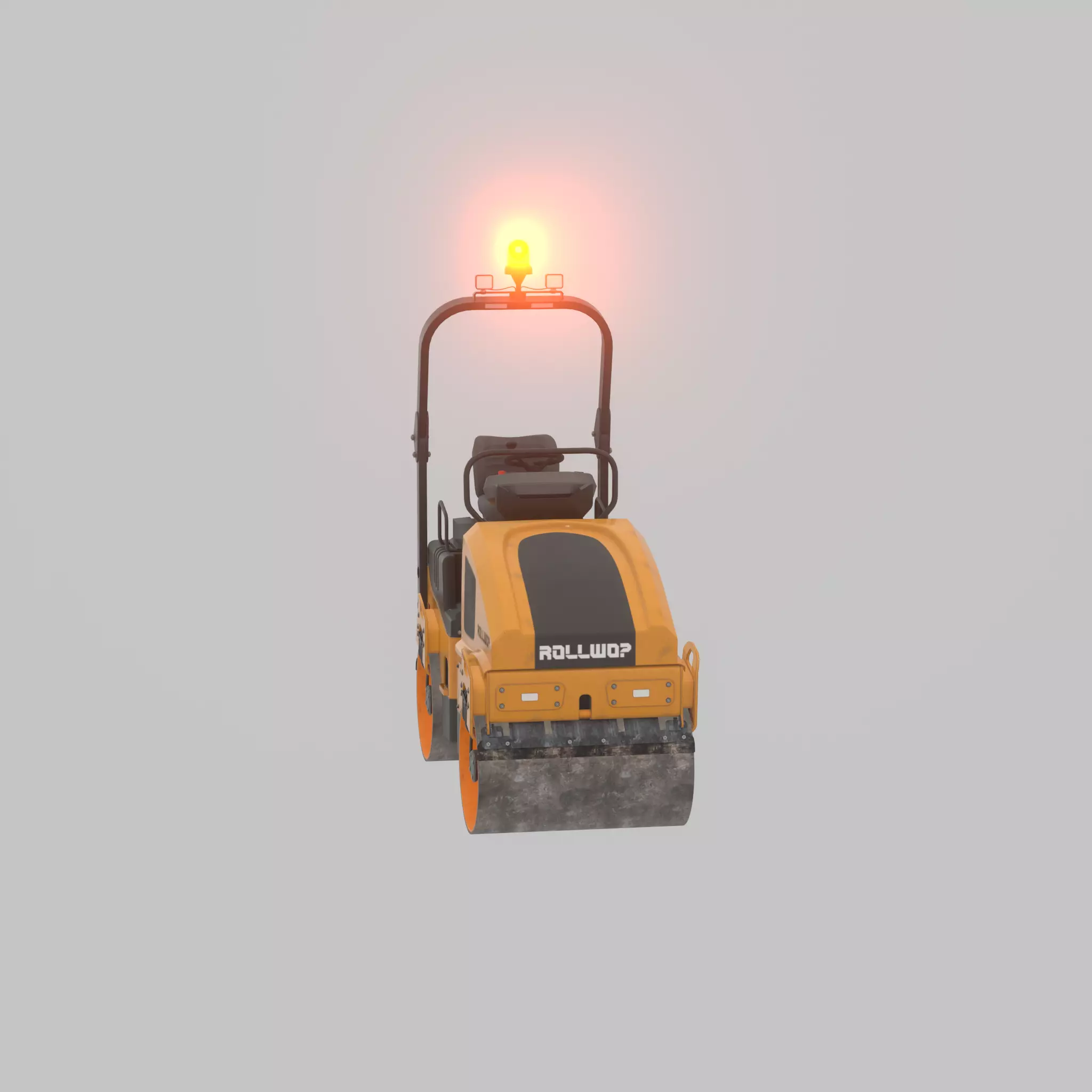 Road Roller Version-1 yellow rigged Low-poly 3D model_57