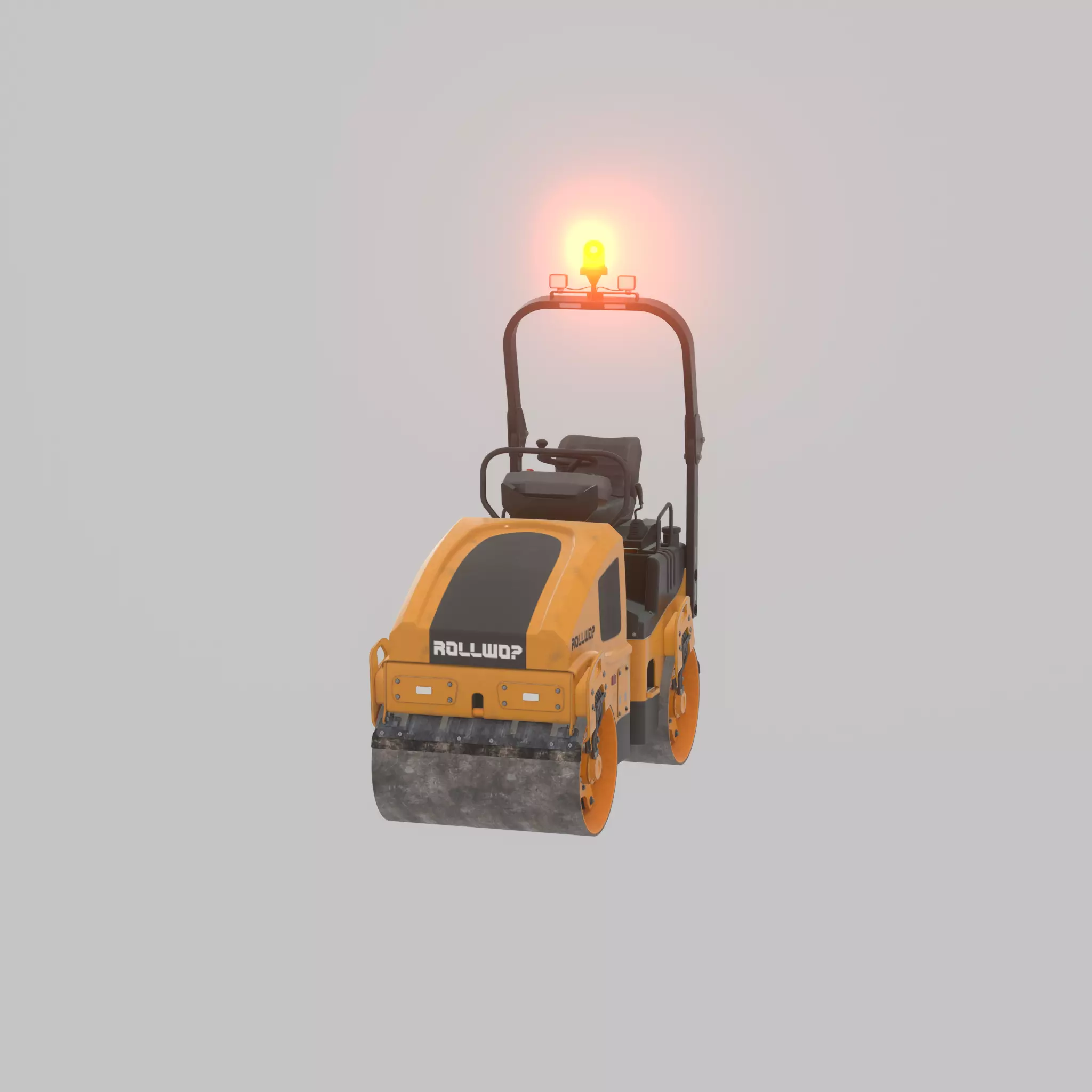 Road Roller Version-1 yellow rigged Low-poly 3D model_55