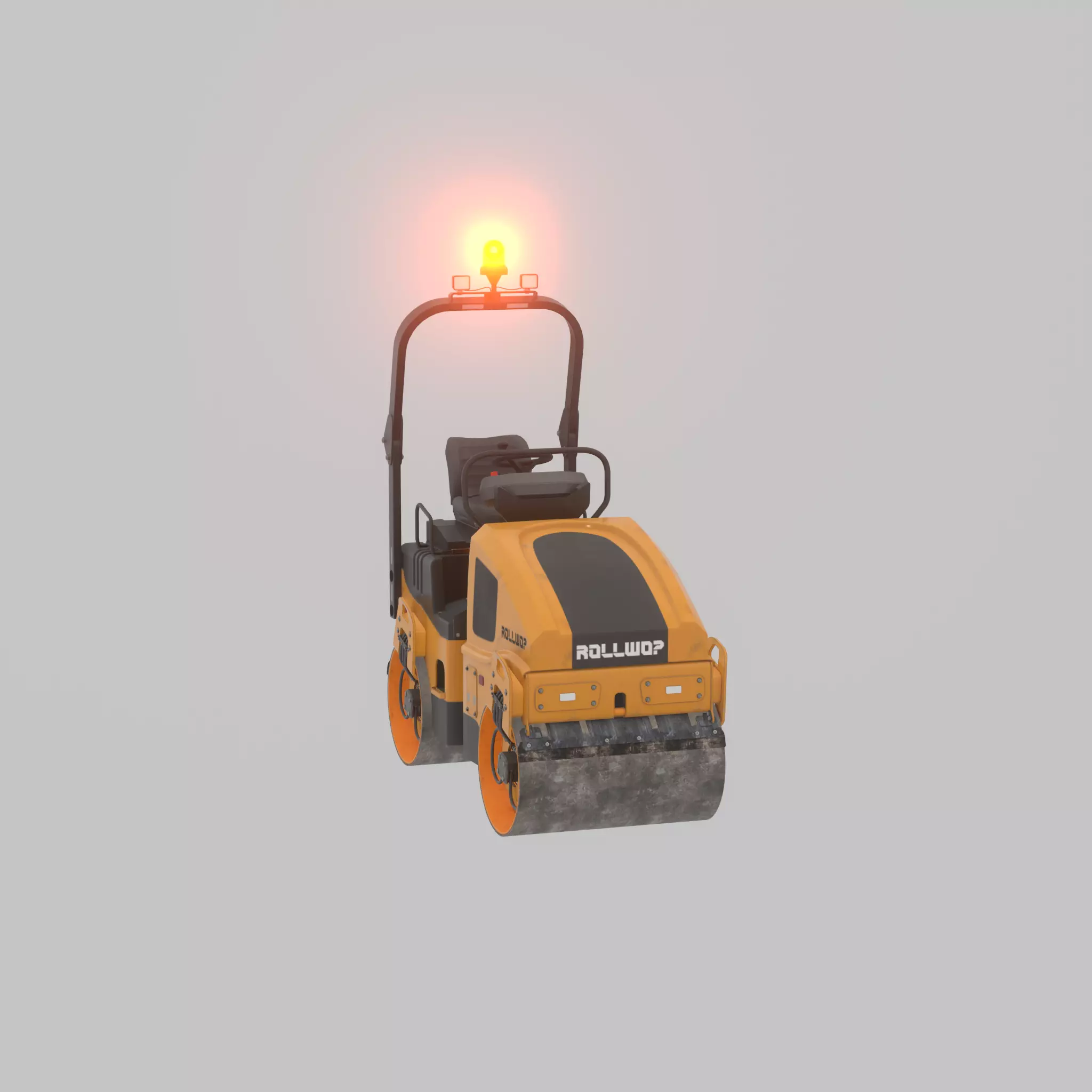 Road Roller Version-1 yellow rigged Low-poly 3D model_51