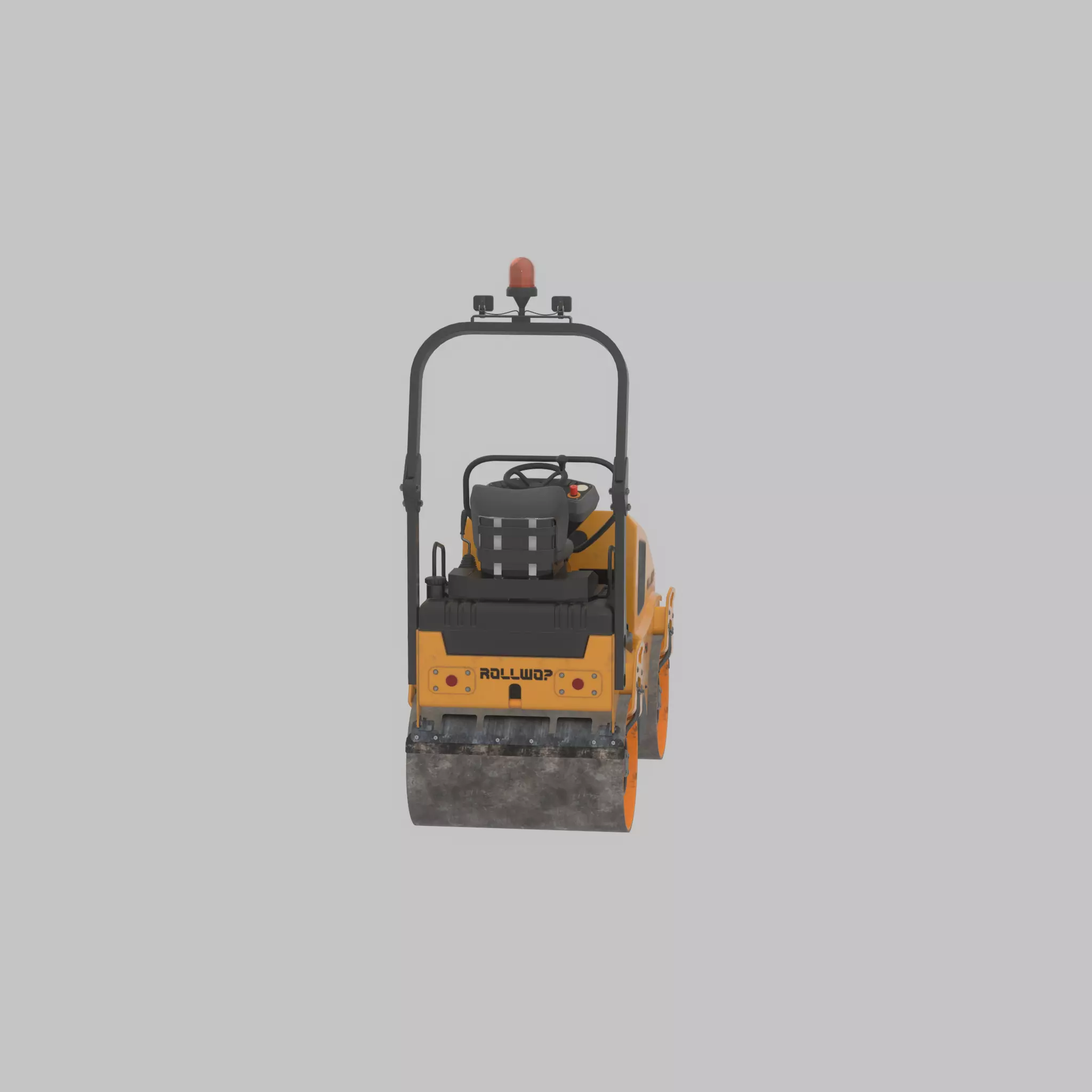 Road Roller Version-1 yellow rigged Low-poly 3D model_34