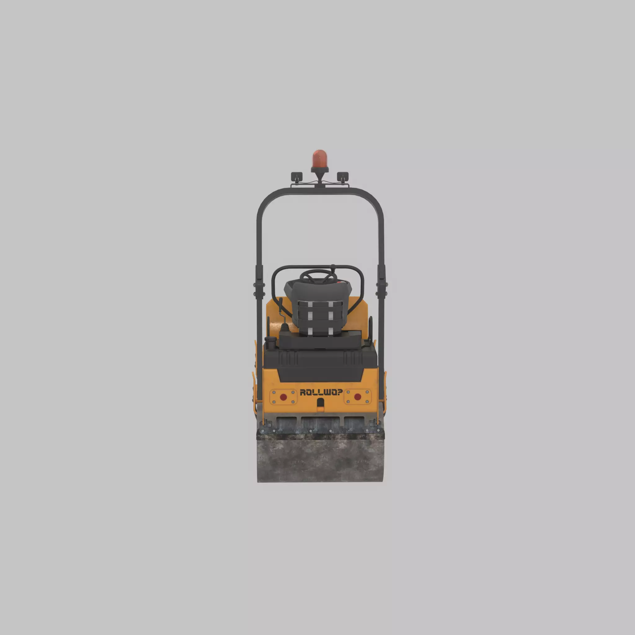 Road Roller Version-1 yellow rigged Low-poly 3D model_36