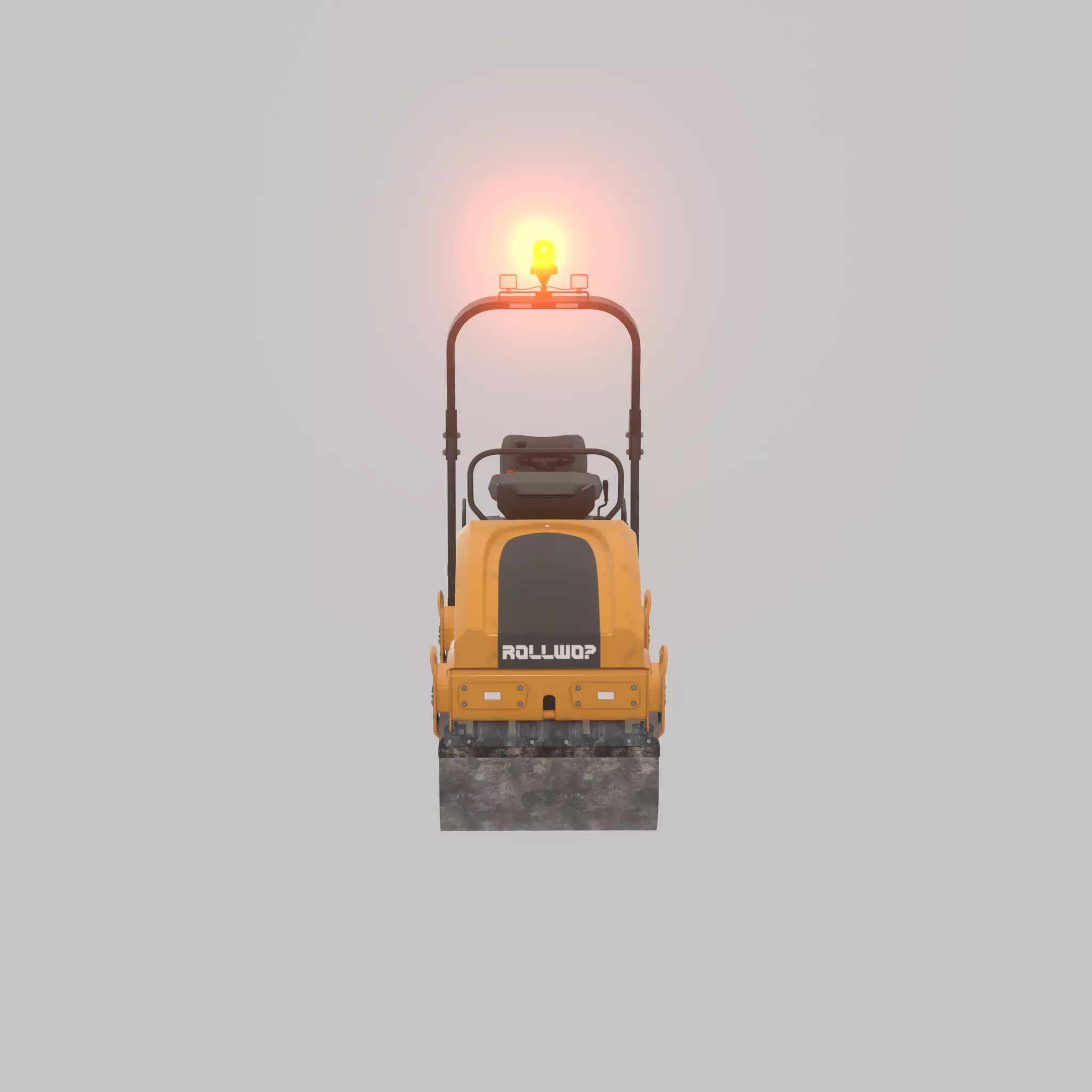 Road Roller Version-1 yellow rigged Low-poly 3D model_41