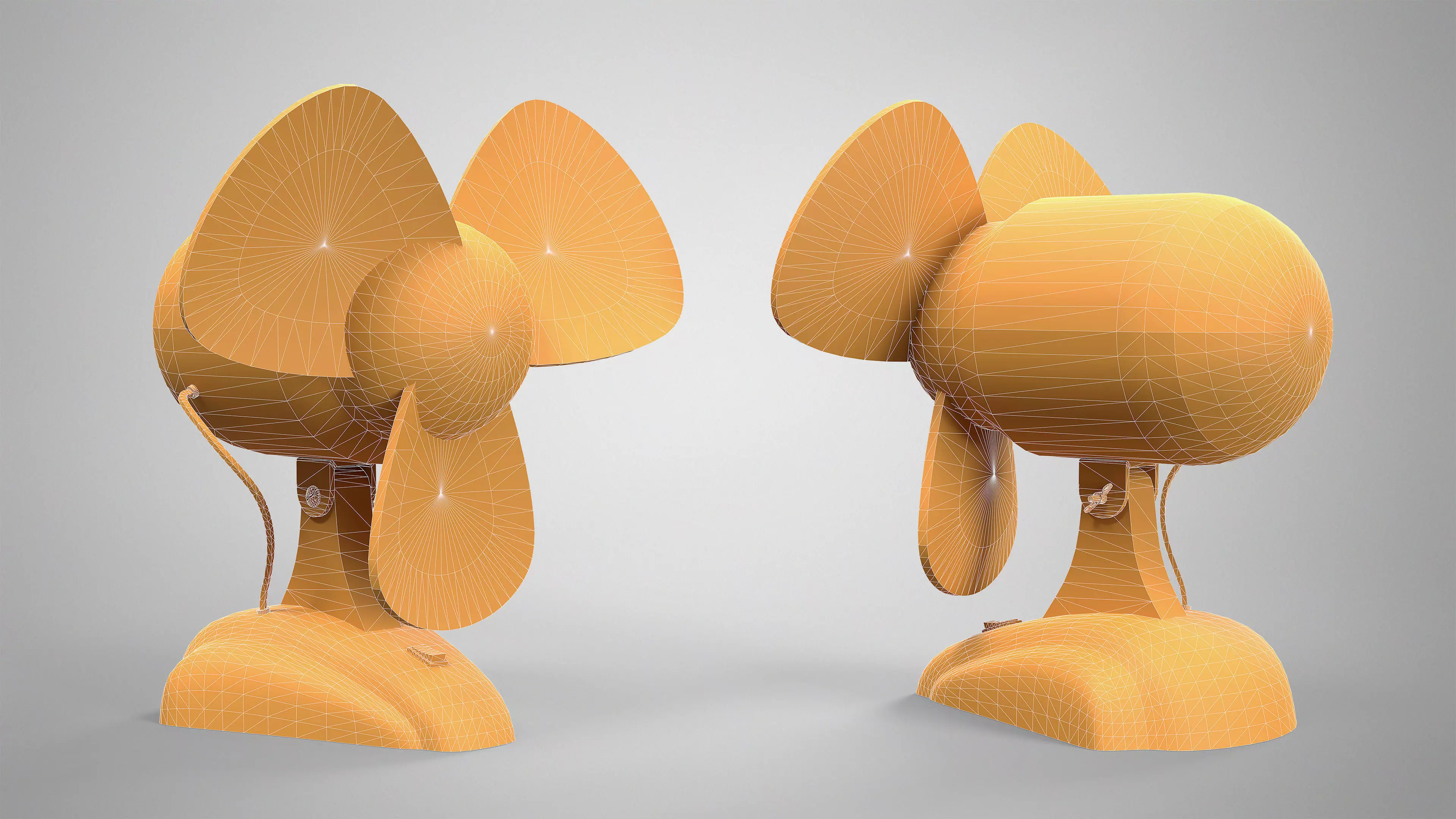 Retro Desk Fan - Vintage Office Table Fan Game Ready AAA Low-poly 3D model_10