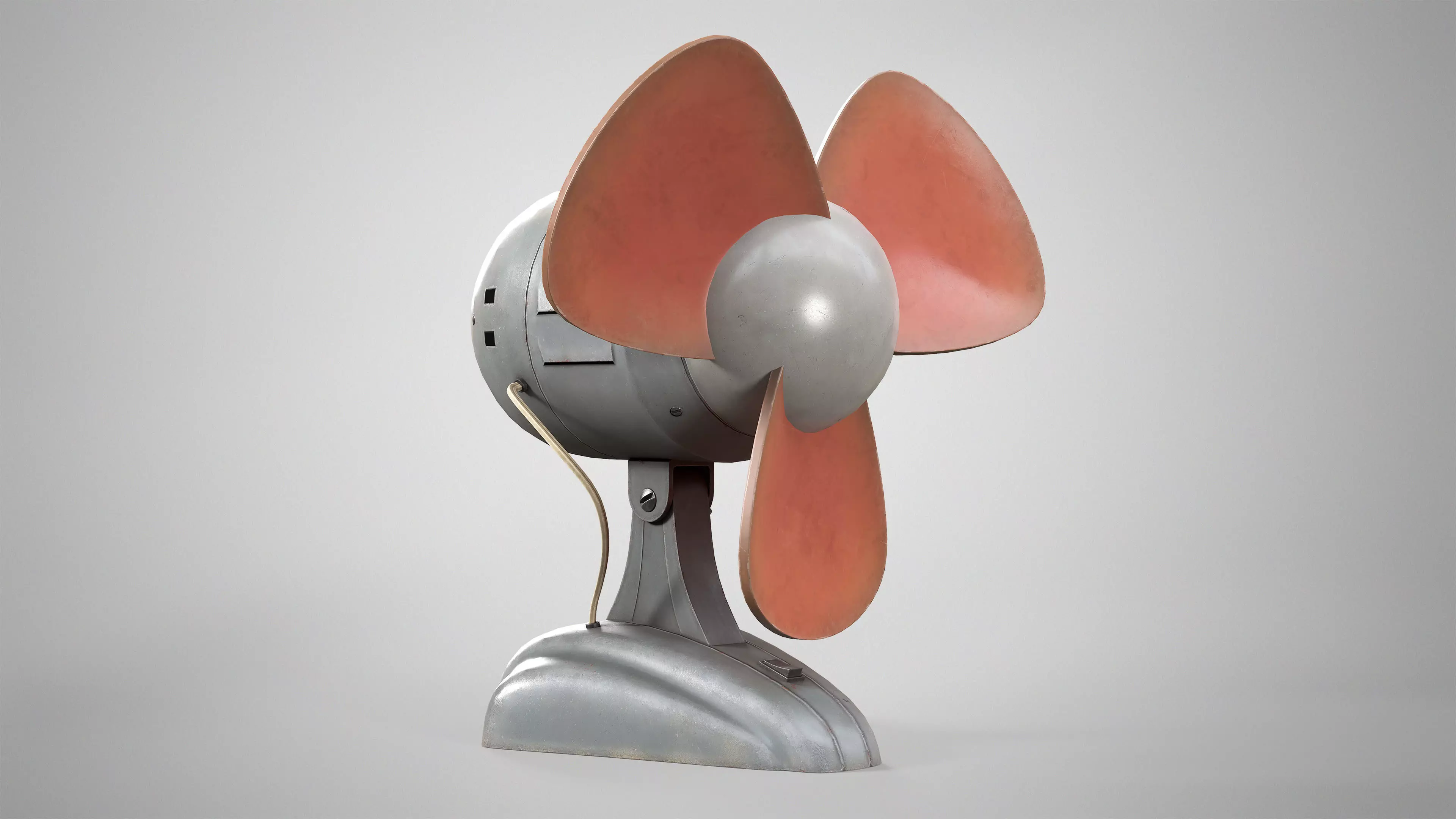 Retro Desk Fan - Vintage Office Table Fan Game Ready AAA Low-poly 3D model_0
