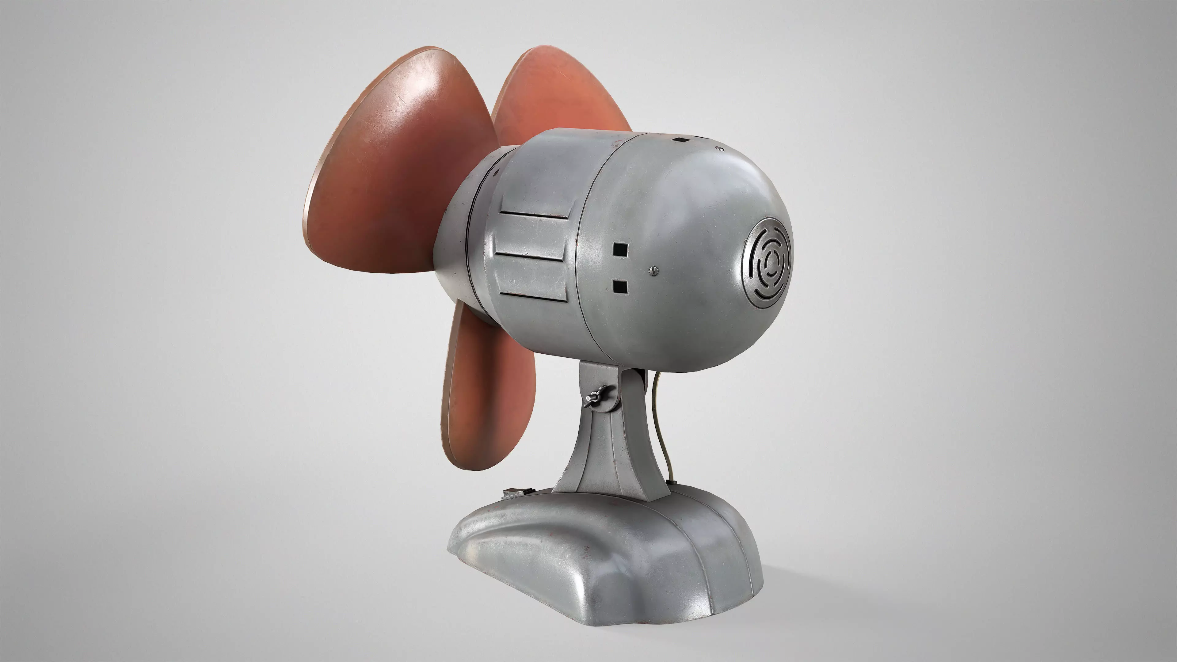 Retro Desk Fan - Vintage Office Table Fan Game Ready AAA Low-poly 3D model_2