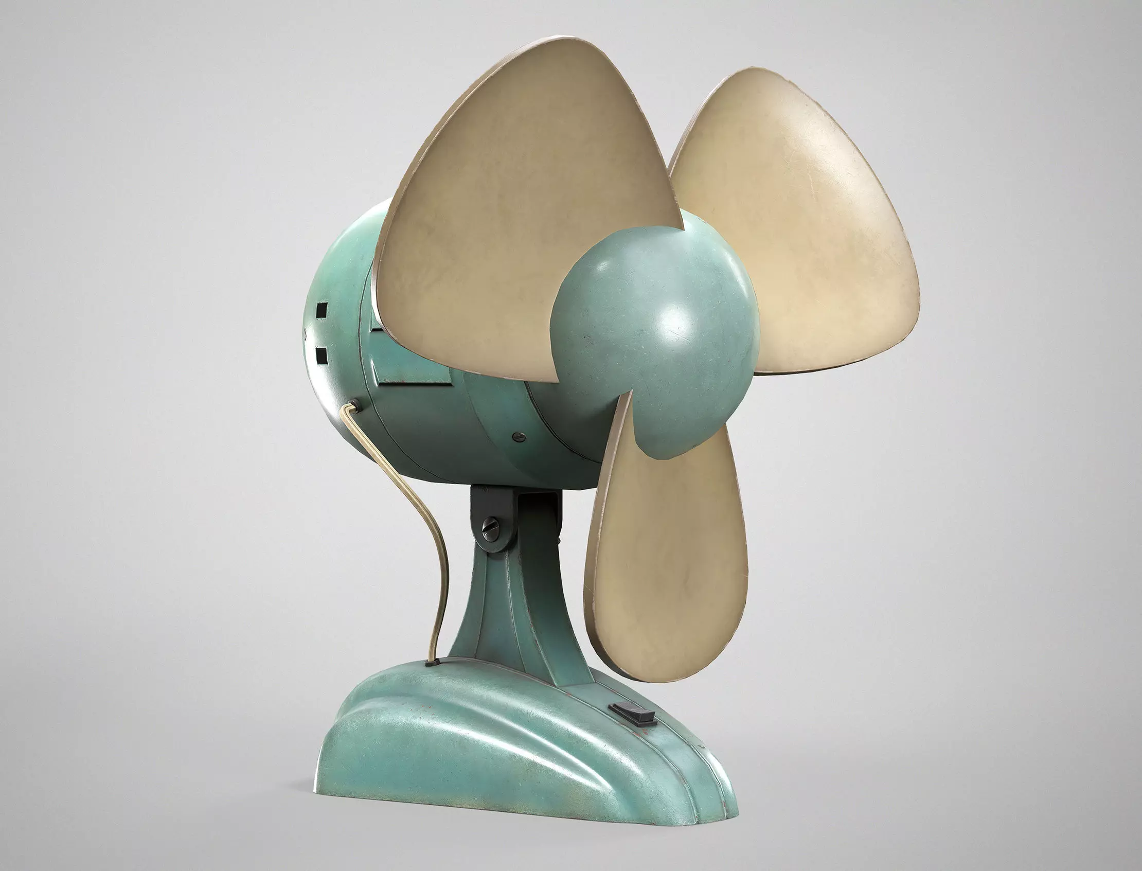 Retro Desk Fan - Vintage Office Table Fan Game Ready AAA Low-poly 3D model_1