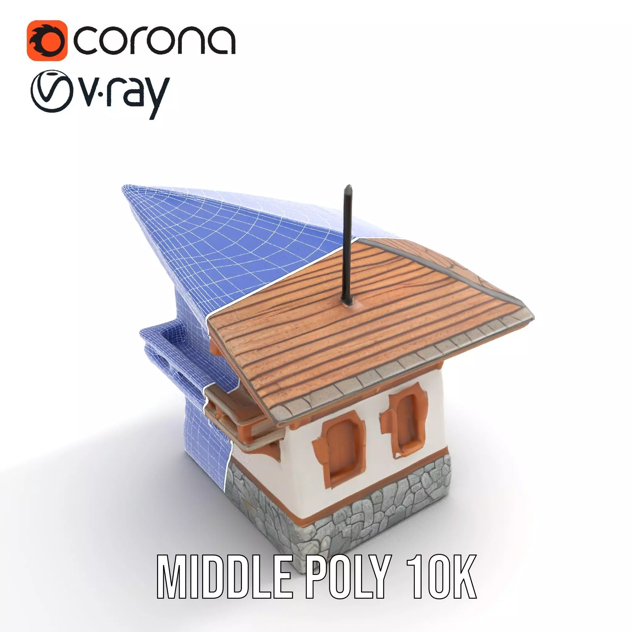 Rustic Chalet Exterior model pack Low-poly 3D model_17