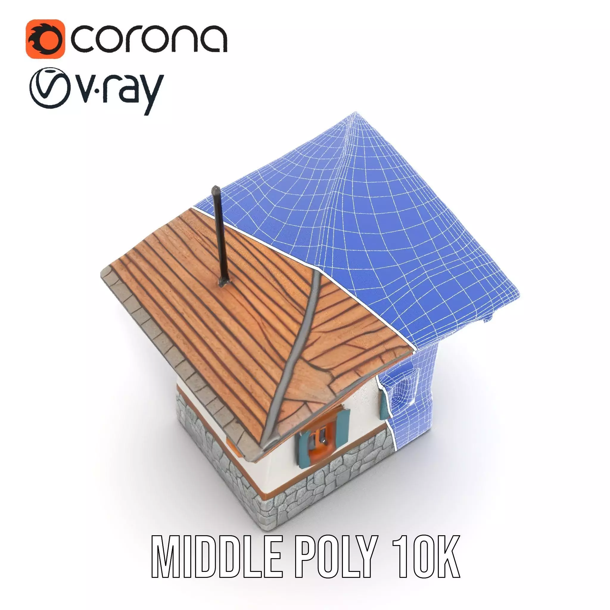 Rustic Chalet Exterior model pack Low-poly 3D model_27