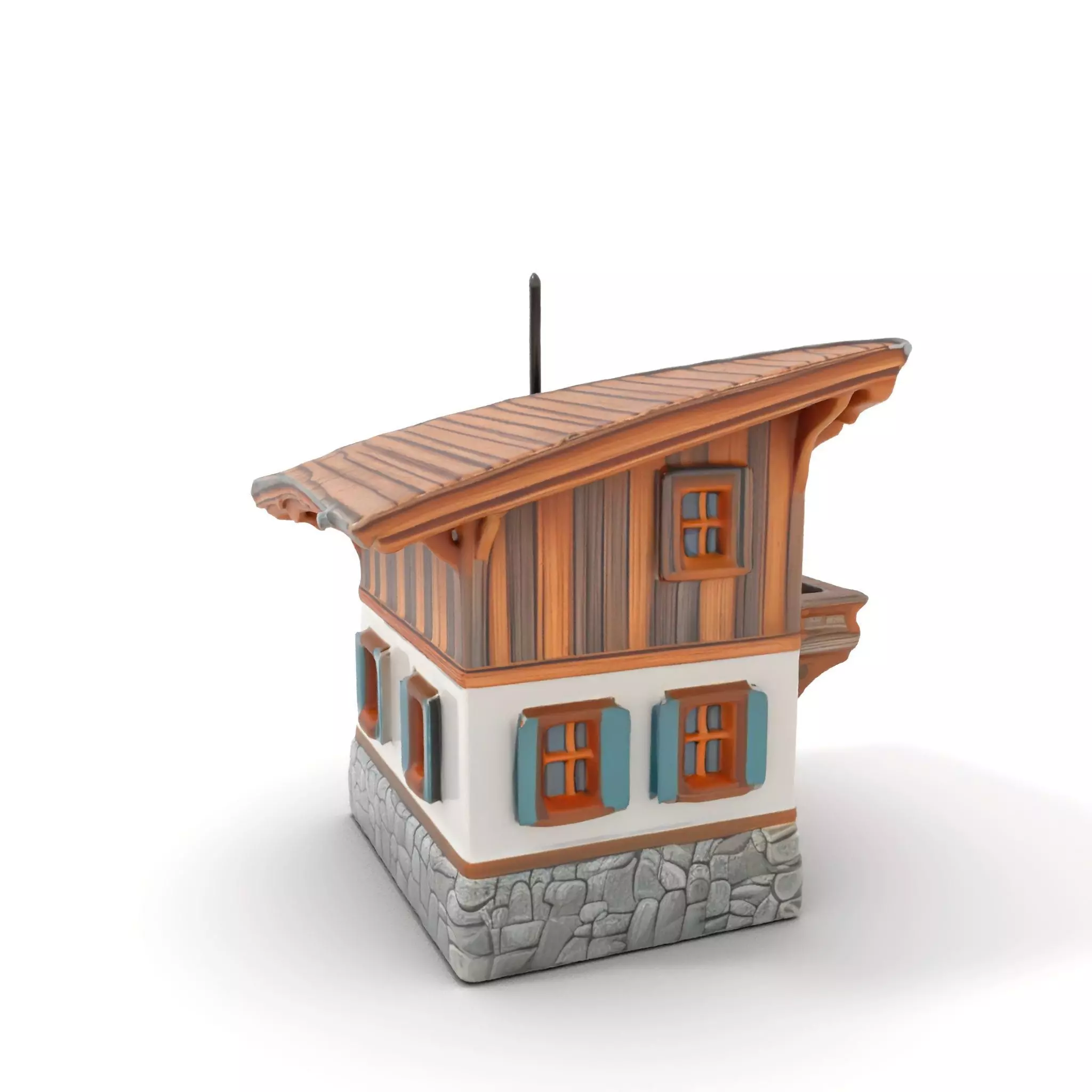 Rustic Chalet Exterior model pack Low-poly 3D model_0