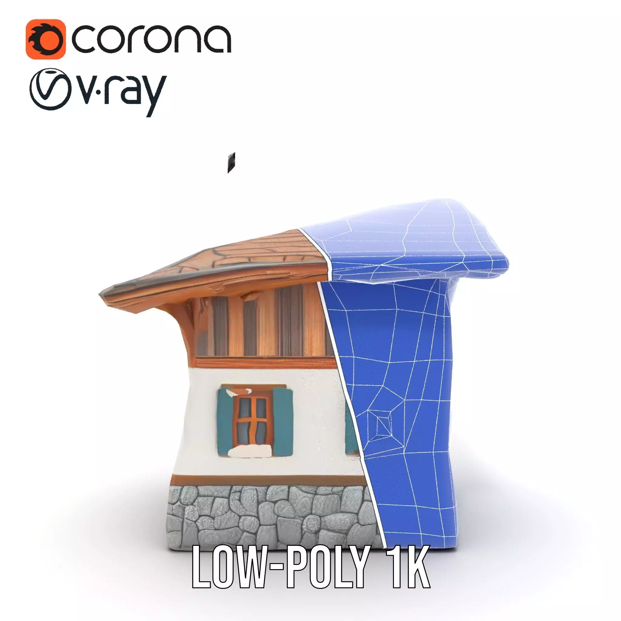 Rustic Chalet Exterior model pack Low-poly 3D model_31