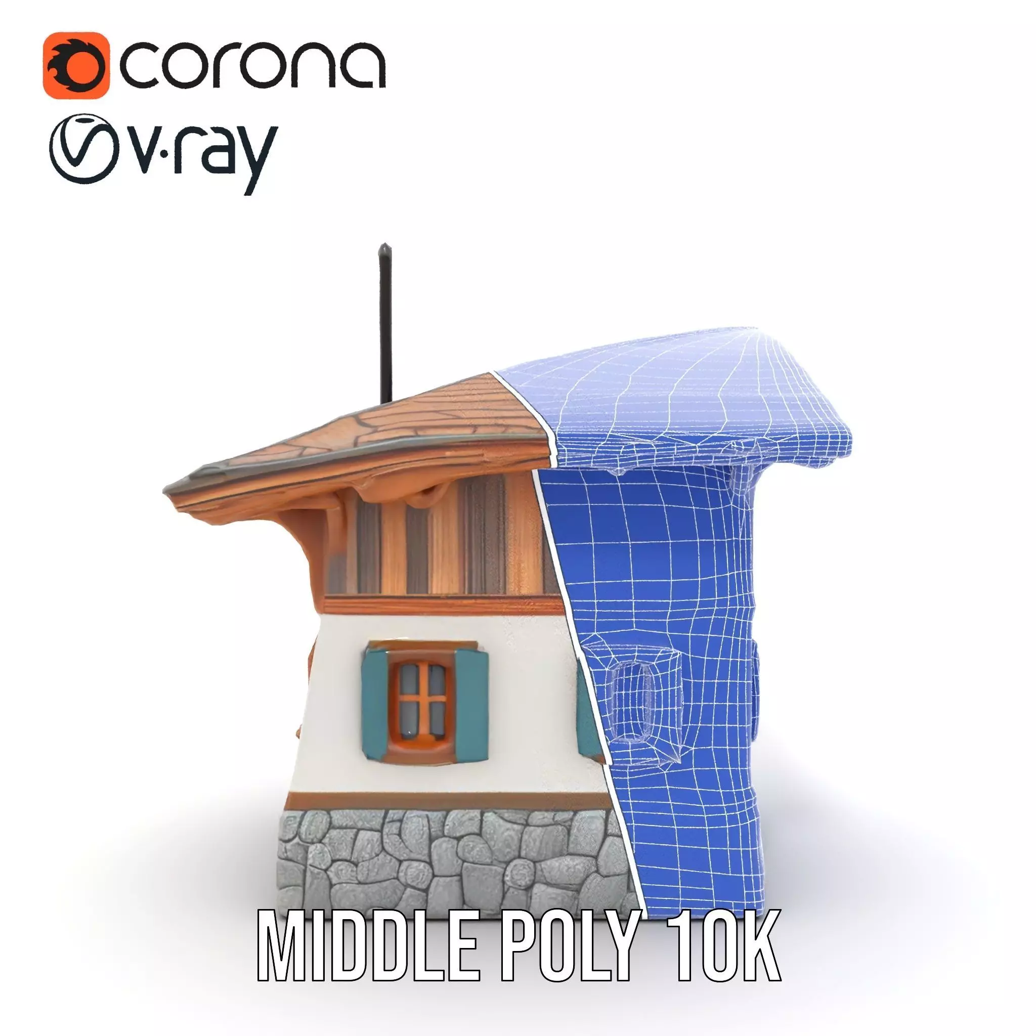 Rustic Chalet Exterior model pack Low-poly 3D model_25
