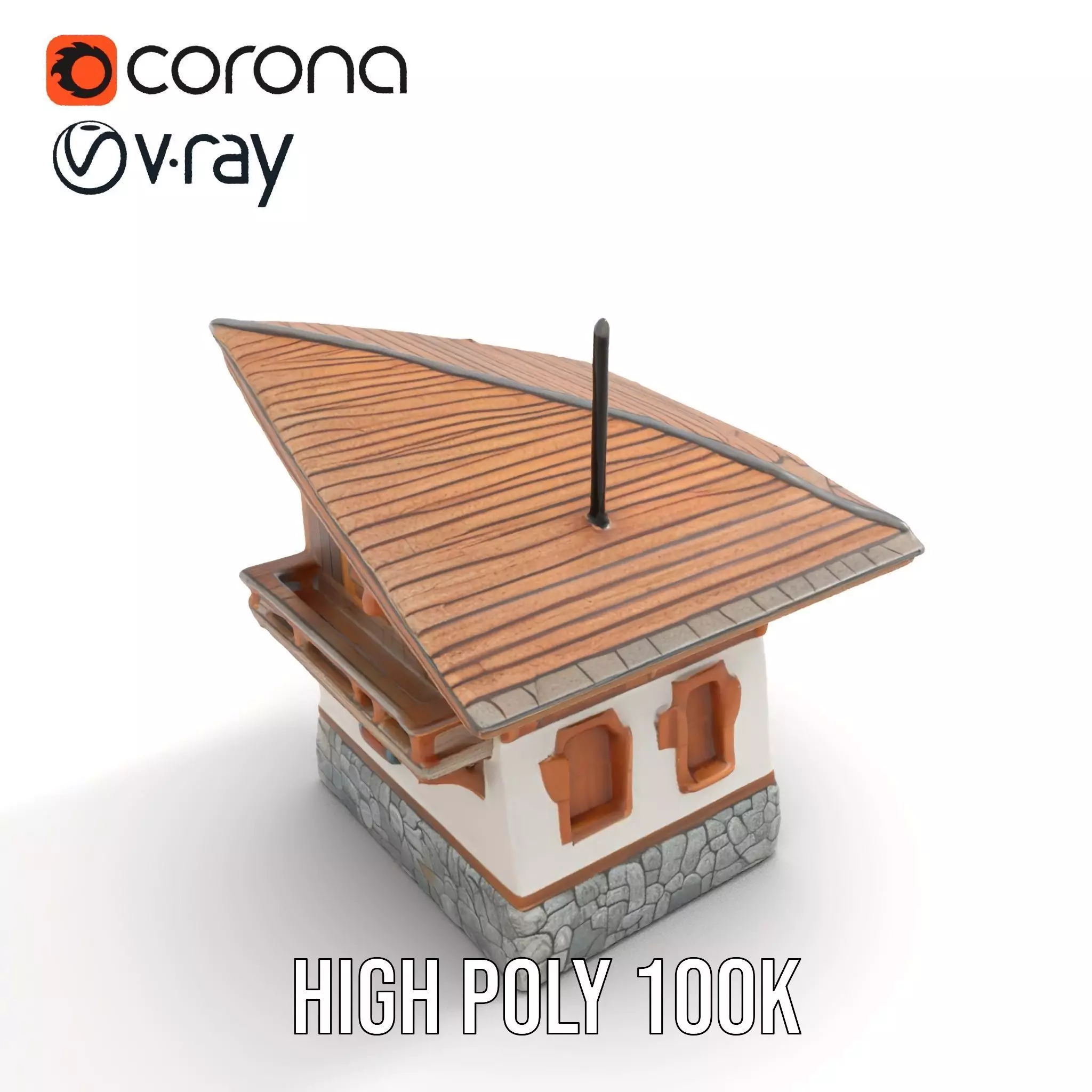 Rustic Chalet Exterior model pack Low-poly 3D model_24