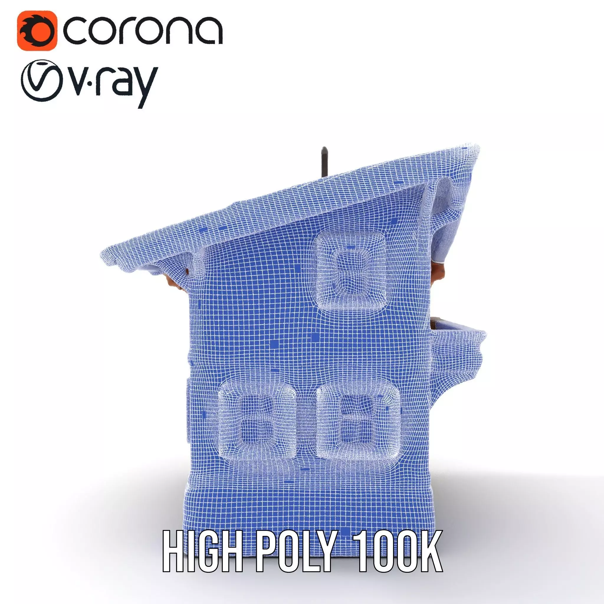 Rustic Chalet Exterior model pack Low-poly 3D model_33