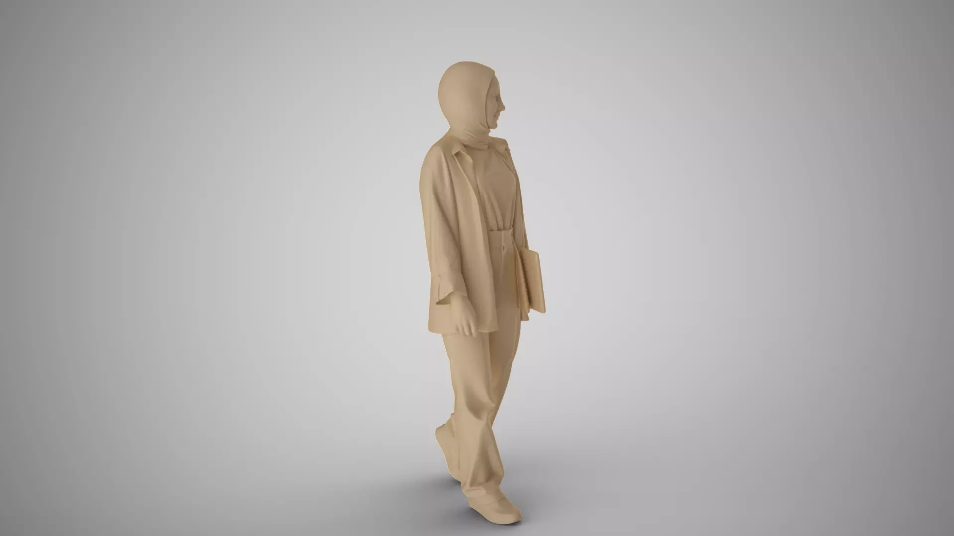 Female Muslim Student 3D print model_2