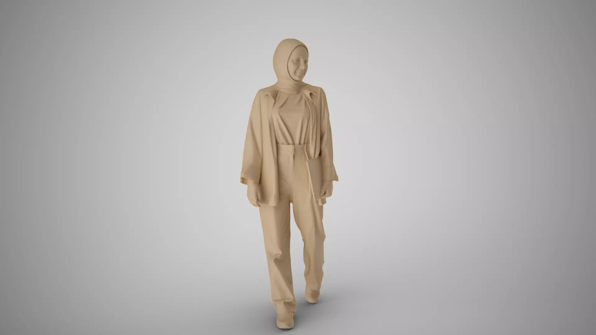 Female Muslim Student 3D print model_1
