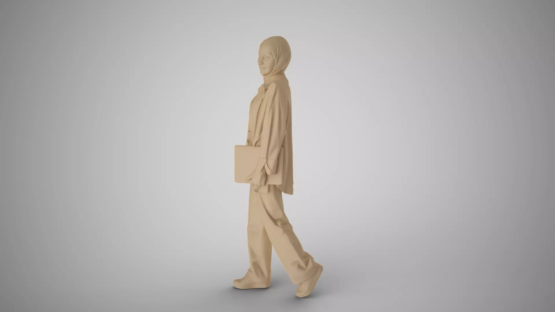 Female Muslim Student 3D print model_7