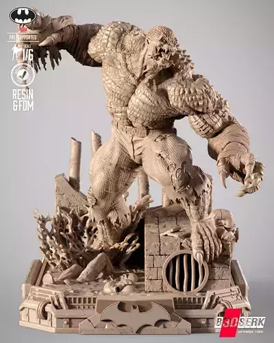 B3DSERK Killer Croc Sculpture