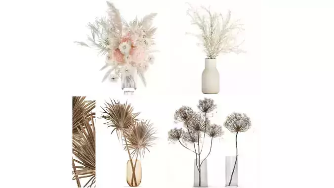 Bouquets hydrangea peony hogweed branches vase 638