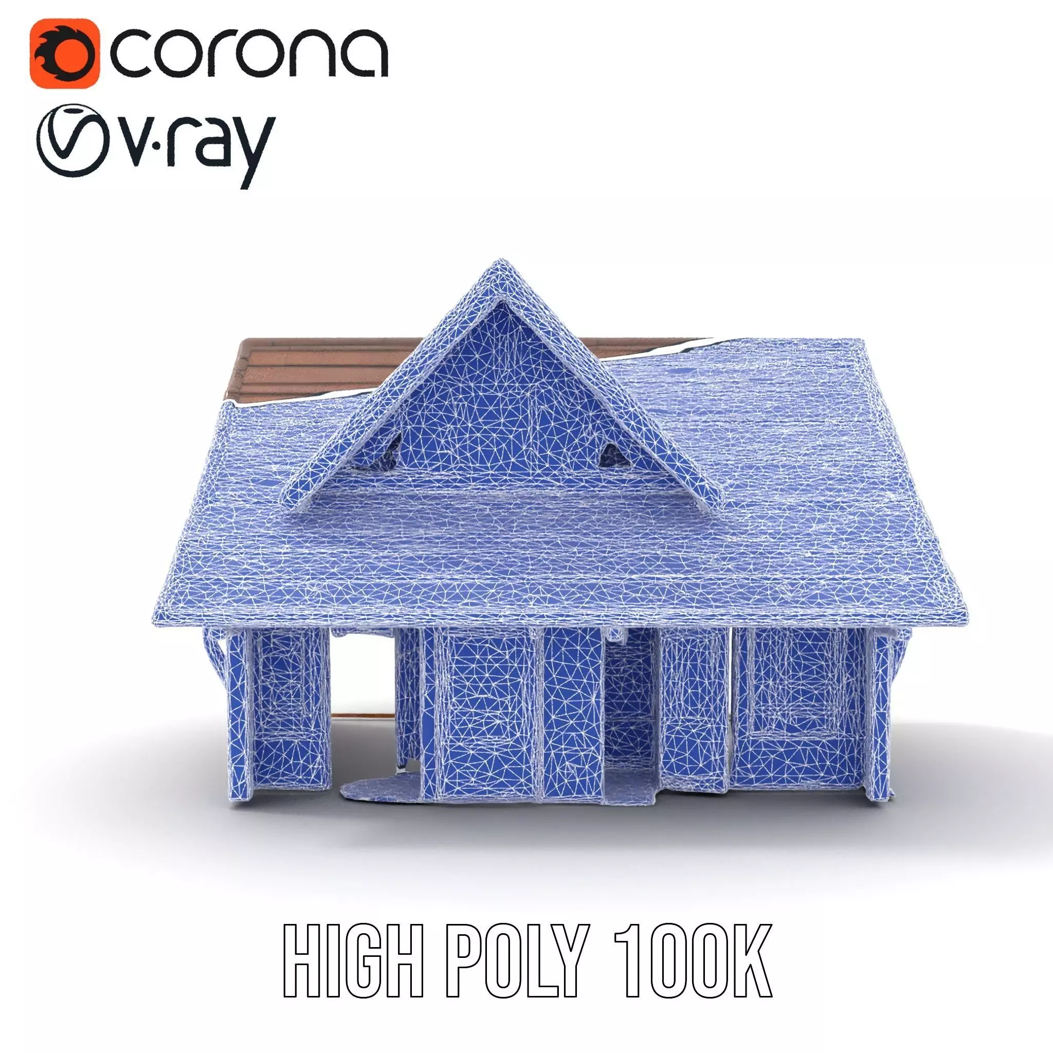 Rustic Wooden House model pack Low-poly 3D model_30