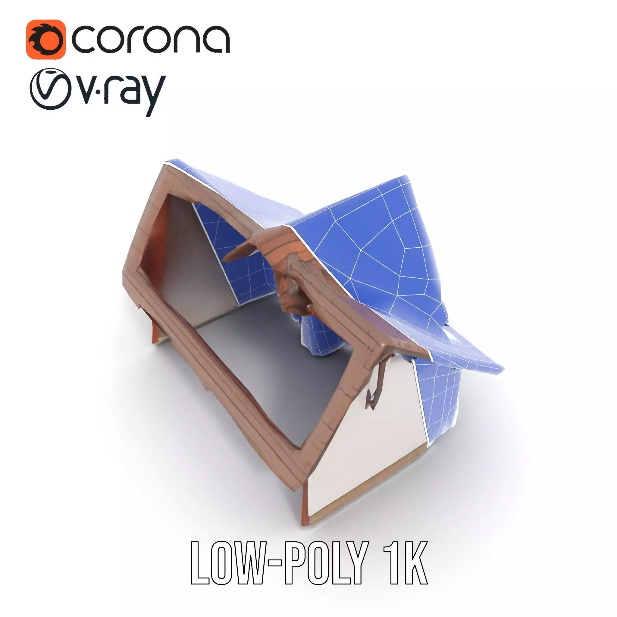 Rustic Wooden House model pack Low-poly 3D model_28