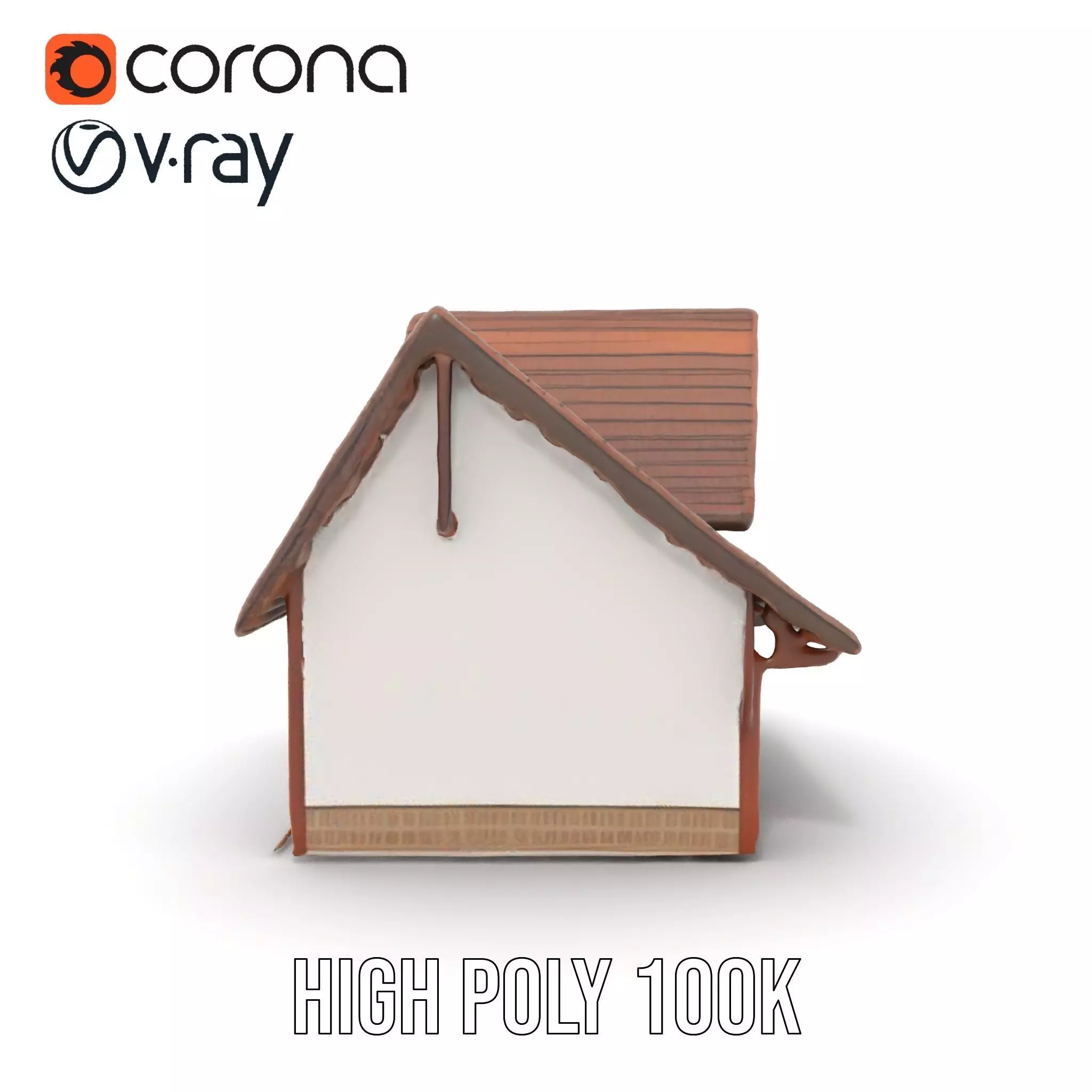 Rustic Wooden House model pack Low-poly 3D model_29