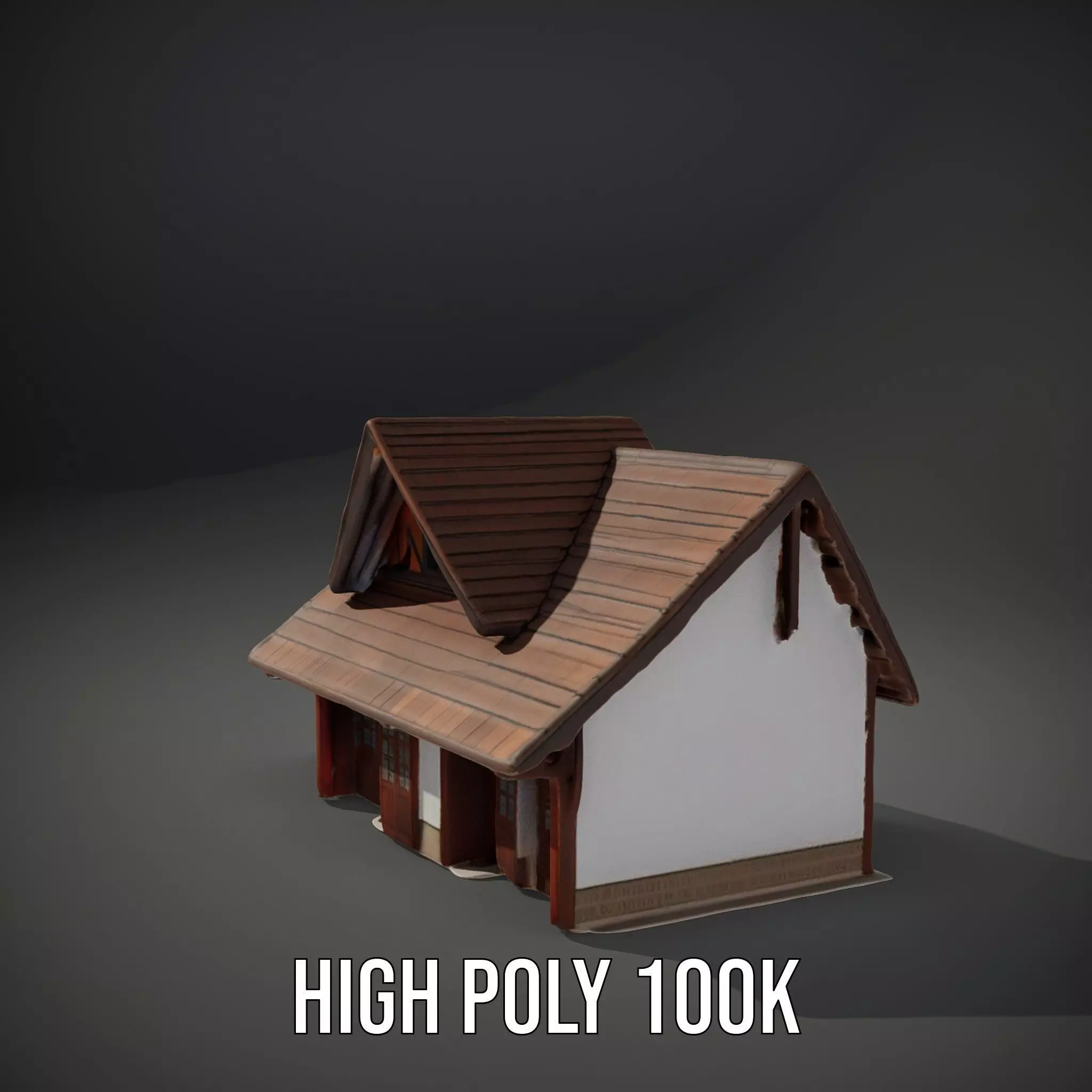 Rustic Wooden House model pack Low-poly 3D model_11