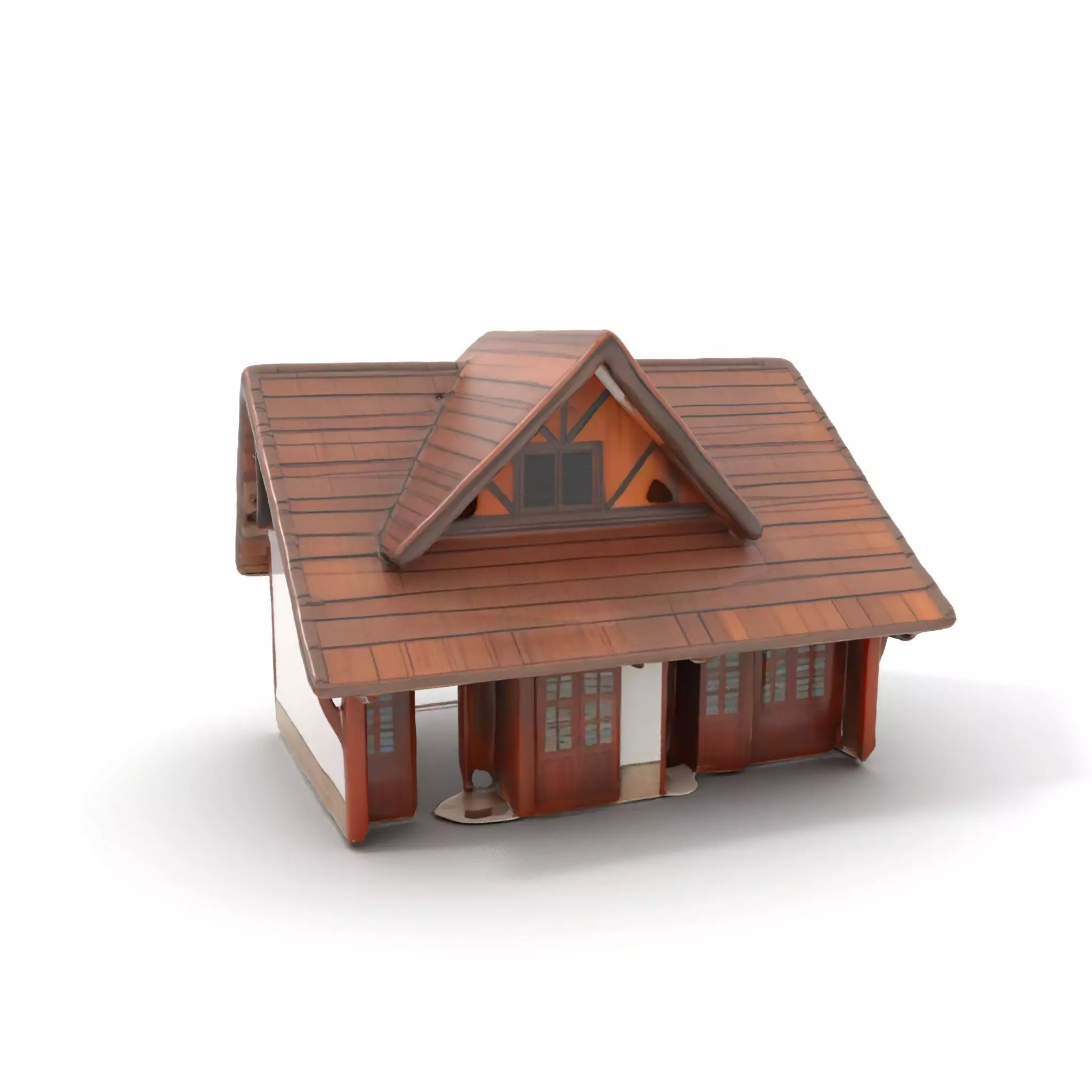 Rustic Wooden House model pack Low-poly 3D model_0
