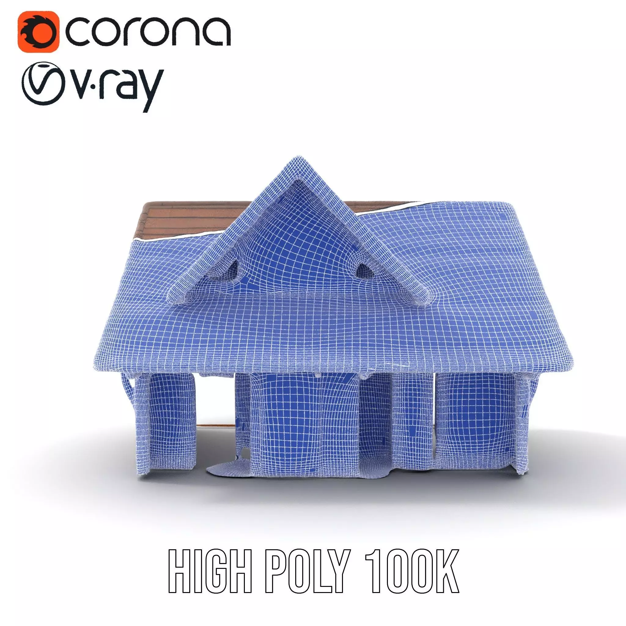 Rustic Wooden House model pack Low-poly 3D model_34