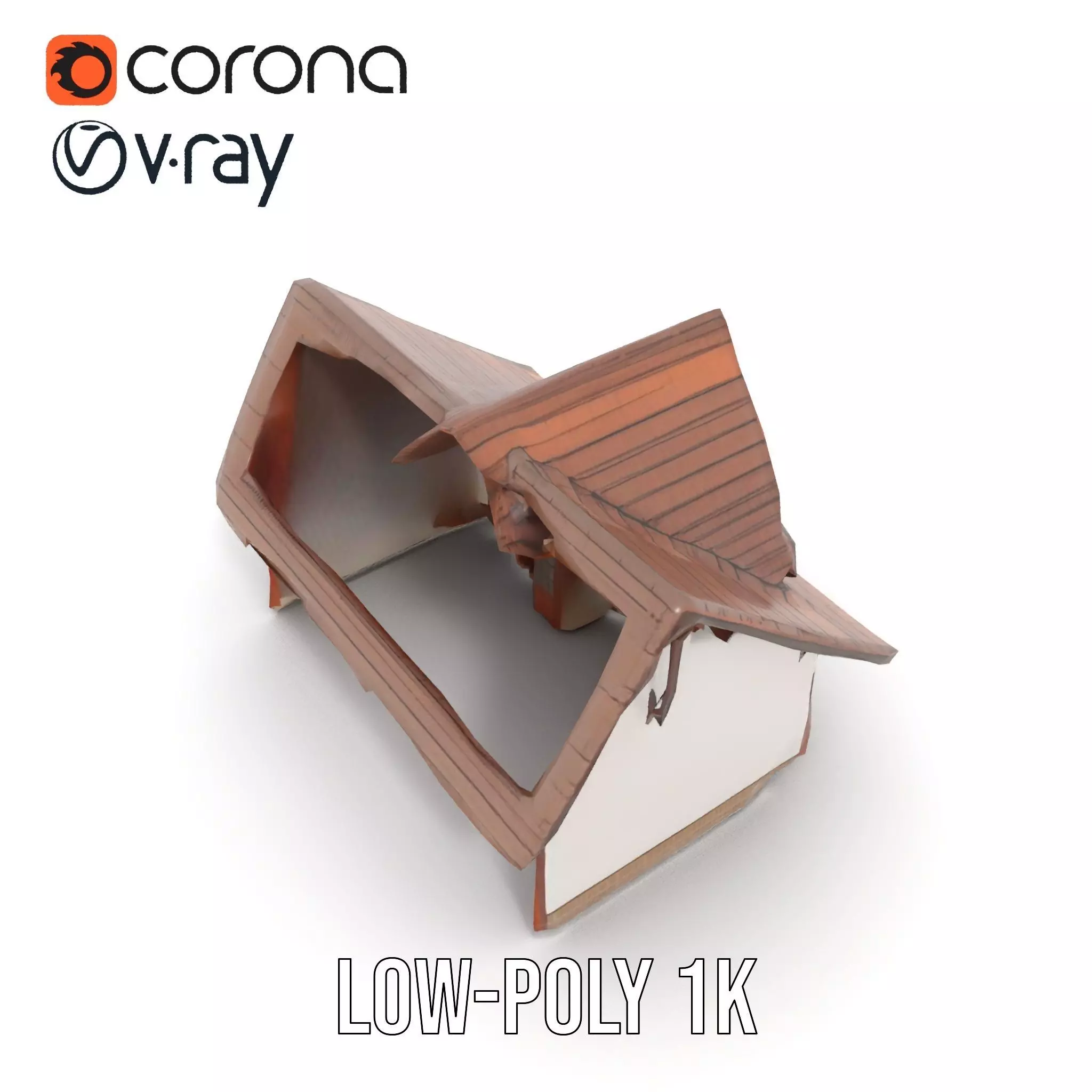 Rustic Wooden House model pack Low-poly 3D model_22