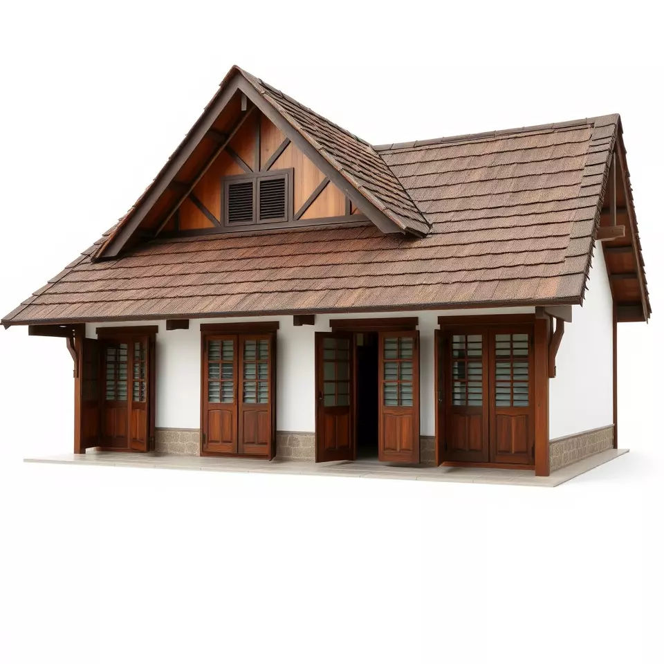 Rustic Wooden House model pack Low-poly 3D model_3