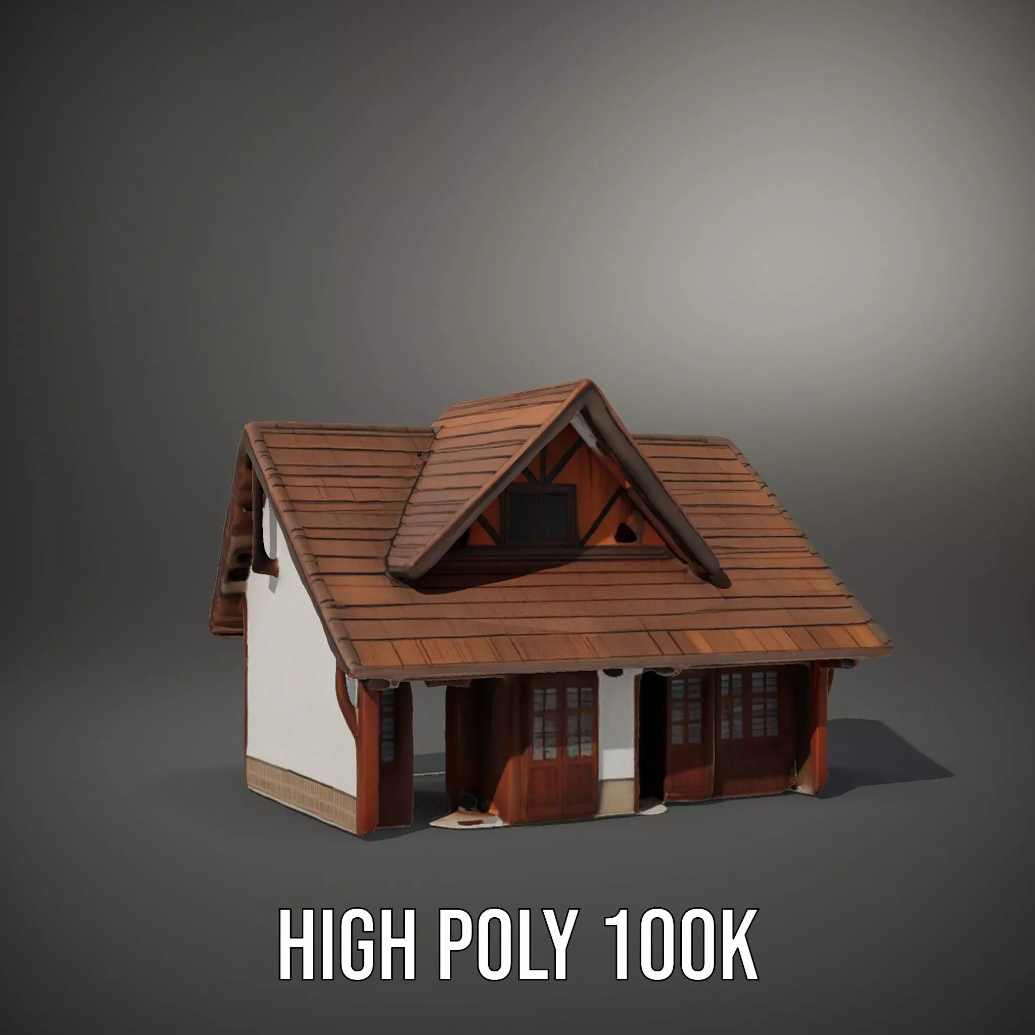Rustic Wooden House model pack Low-poly 3D model_9