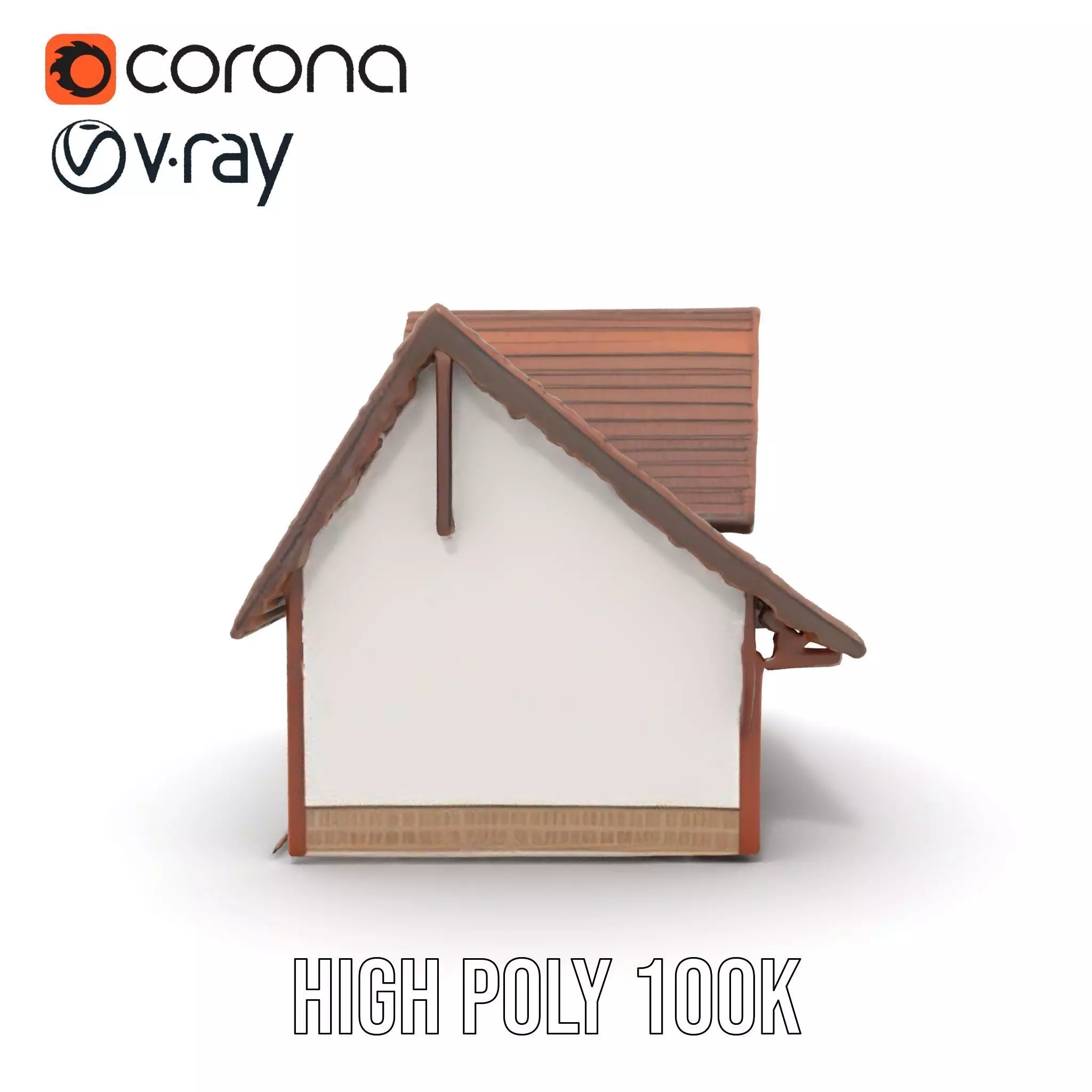 Rustic Wooden House model pack Low-poly 3D model_27