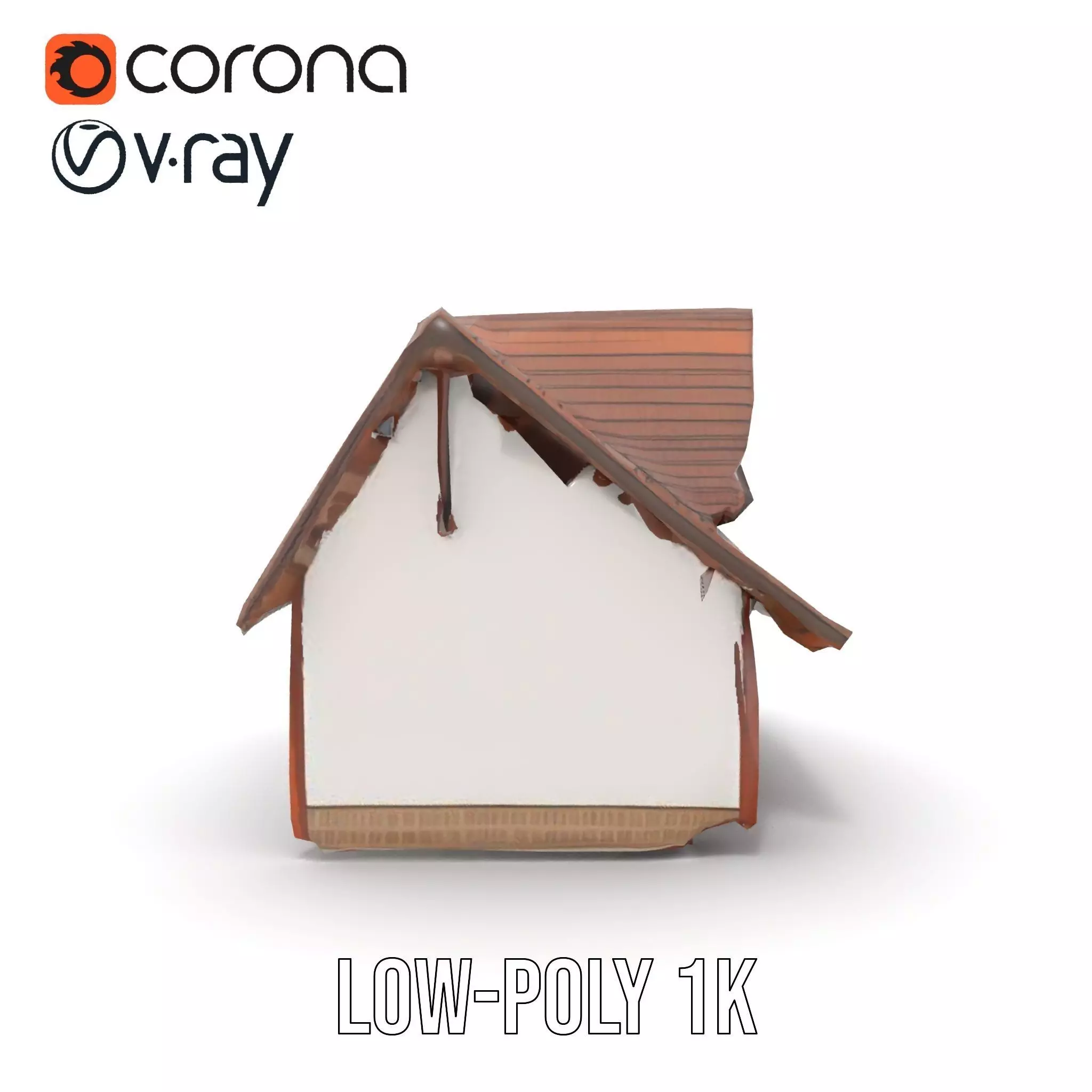 Rustic Wooden House model pack Low-poly 3D model_13