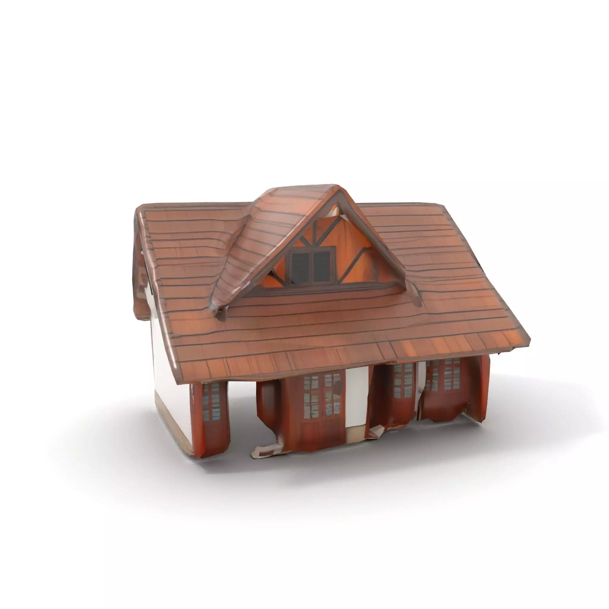 Rustic Wooden House model pack Low-poly 3D model_8