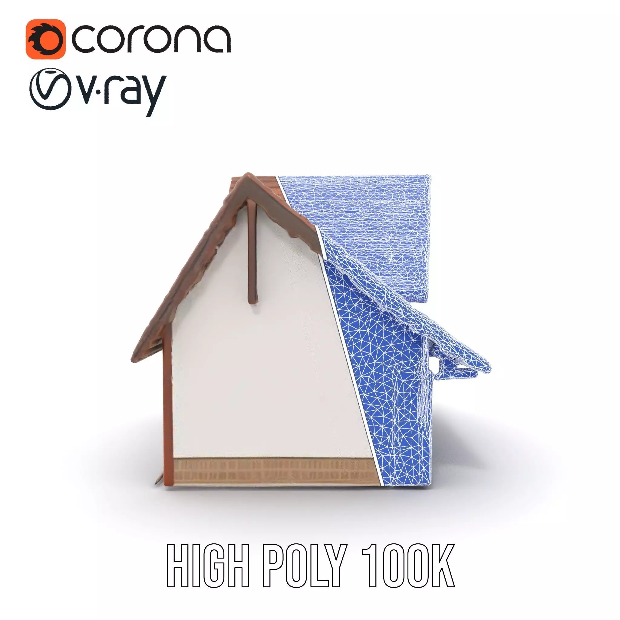 Rustic Wooden House model pack Low-poly 3D model_16