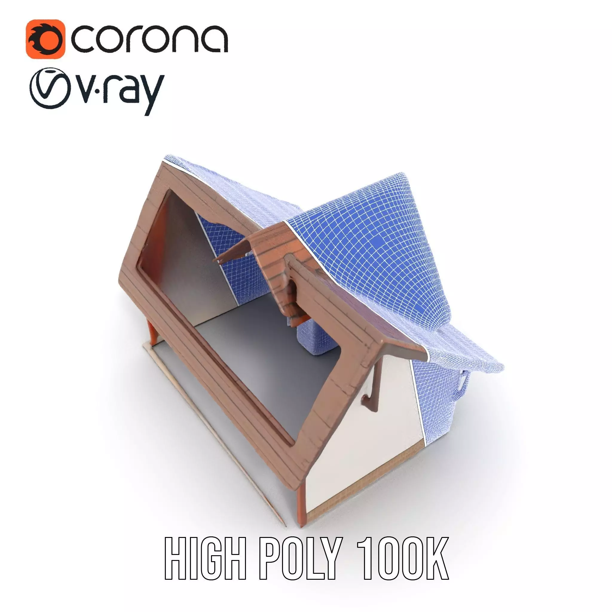 Rustic Wooden House model pack Low-poly 3D model_33