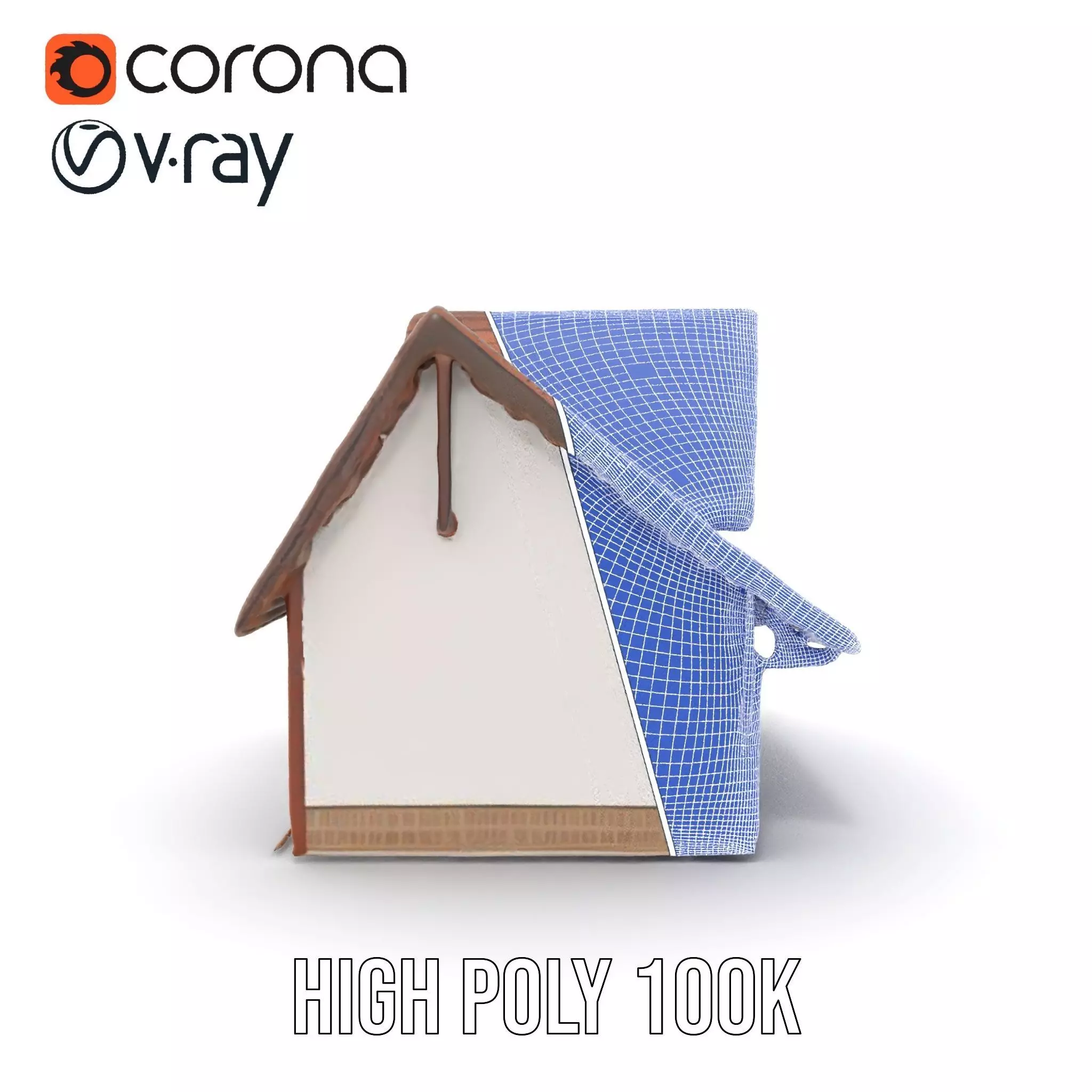 Rustic Wooden House model pack Low-poly 3D model_35