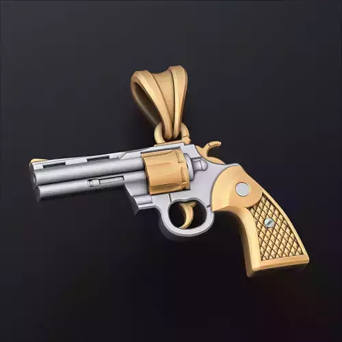 Gun Revolver Colt Pendant