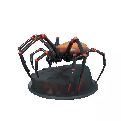 2405Mutant Spider on Stone Pedestal Color 3D Model 3D print model_31