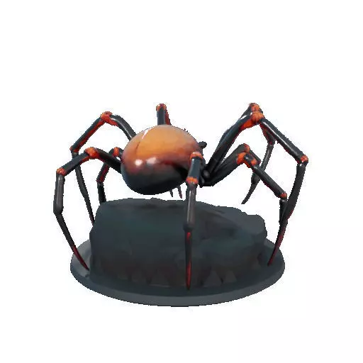 2405Mutant Spider on Stone Pedestal Color 3D Model 3D print model_20