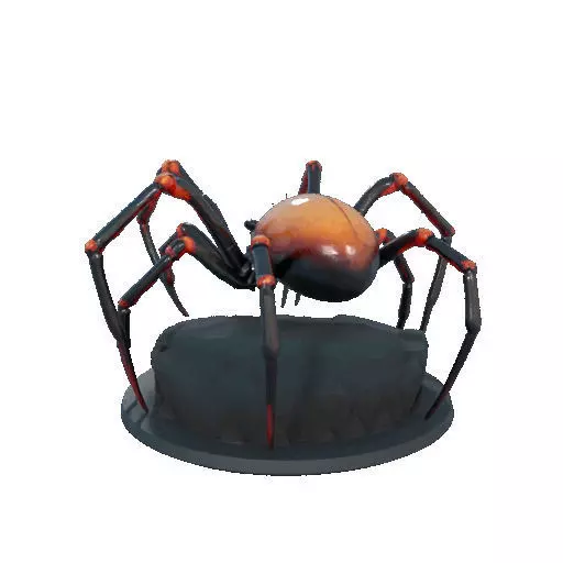 2405Mutant Spider on Stone Pedestal Color 3D Model 3D print model_24