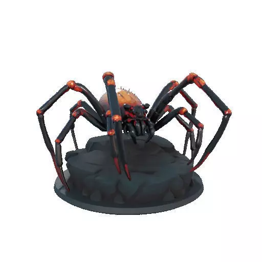 2405Mutant Spider on Stone Pedestal Color 3D Model 3D print model_9
