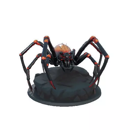 2405Mutant Spider on Stone Pedestal Color 3D Model 3D print model_8