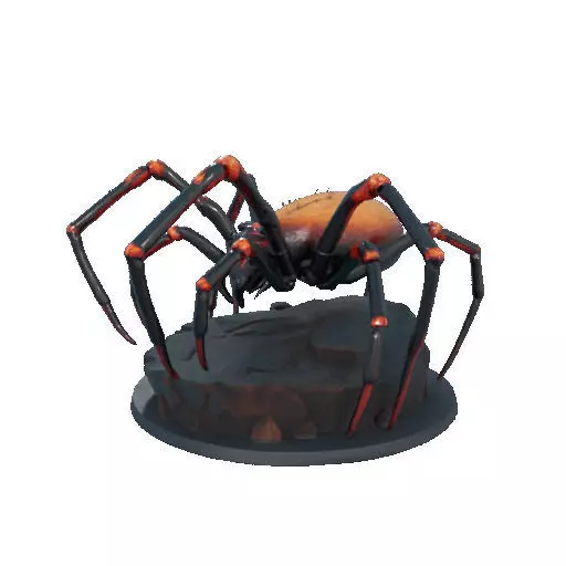 2405Mutant Spider on Stone Pedestal Color 3D Model 3D print model_32