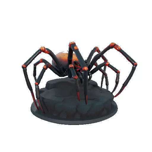 2405Mutant Spider on Stone Pedestal Color 3D Model 3D print model_10