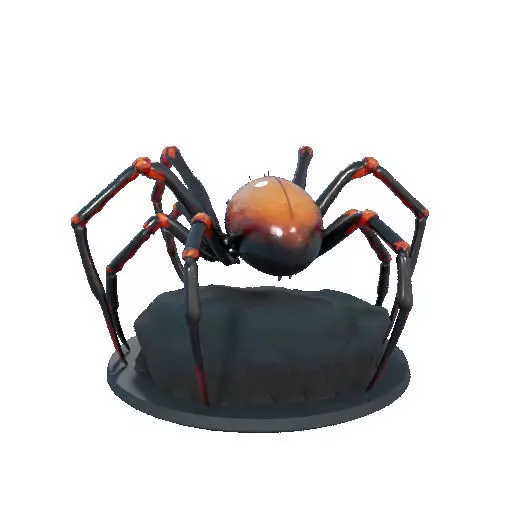 2405Mutant Spider on Stone Pedestal Color 3D Model 3D print model_23