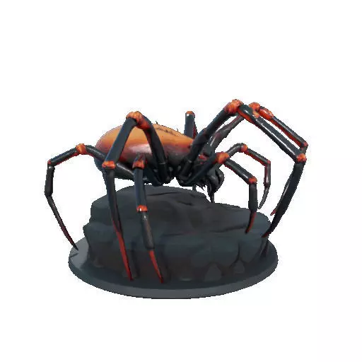 2405Mutant Spider on Stone Pedestal Color 3D Model 3D print model_13