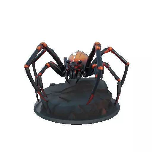 2405Mutant Spider on Stone Pedestal Color 3D Model 3D print model_36