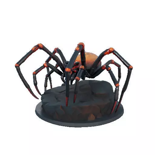 2405Mutant Spider on Stone Pedestal Color 3D Model 3D print model_34