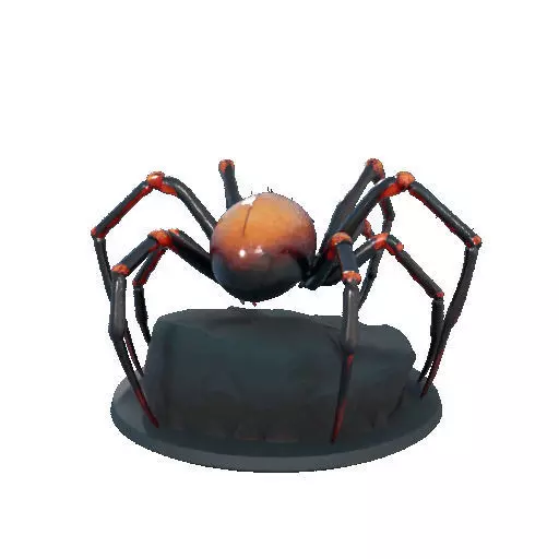 2405Mutant Spider on Stone Pedestal Color 3D Model 3D print model_21